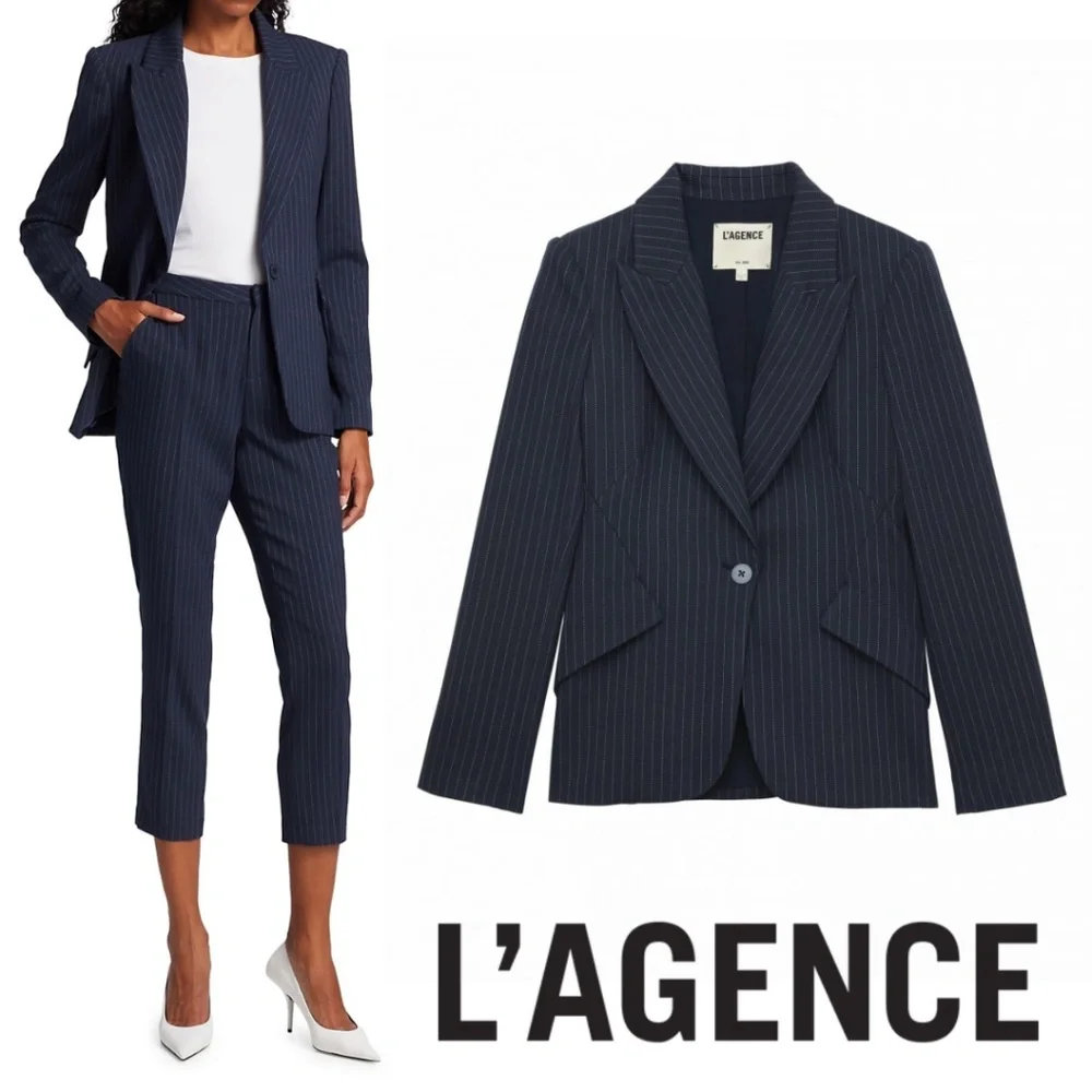 L'Agence Chamberlain Pinstripe Blazer - Picture 1 of 6